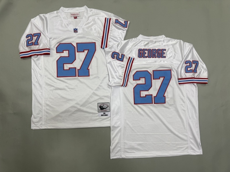 Men 2025 Tennessee Titans 27 George white Throwback Limited NFL Jersey style 001